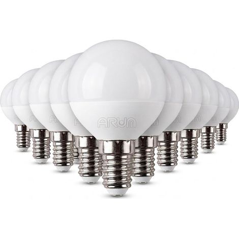 Lot de 10 ampoules LED E14 Mini Globe 3.4W 470 lumens Eq 40W Température de Couleur: Blanc Chaud 3000K