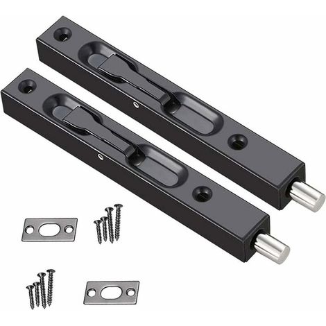 2 Pièces Loquet Caché de Porte, Verrou de Boulon Loquet de Porte en Acier Inoxydable 304, 15,2 cm Loquet Caché de Porte Boulon de Sécurité en Acier Inoxydable (Noir) Sunflower (1/2)