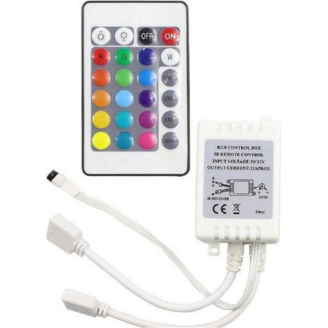 Trade Shop - MINI RGB CONTROLLER IR-STEUEREINHEIT 2 AUSGÄNGE FÜR LED-STREIFEN FERNBEDIENUNG 12V TE-RGB2 -