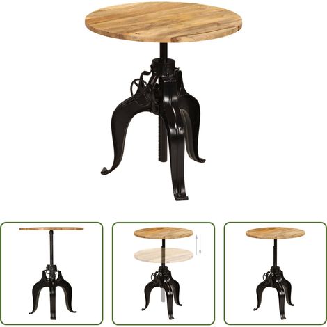 Bois de manguier - Table de bar Bois de manguier massif 75x(76-110) cm (1/5)