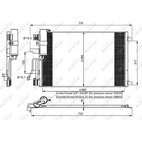 Condenseur, climatisation NRF 35975 NISSAN 92100BR40A 92100JD700 92100JD70B