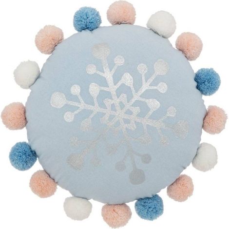 Coussin Déco Enfant Hiver 33cm Bleu (1/2)
