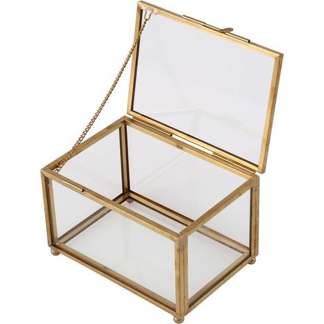 Caja de cristal geométrica para exhibir recuerdos, adornos, plantas, recipientes, etc. (1/5)