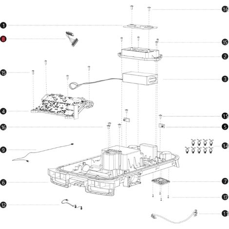 Cavi scheda trazione i108E ORIGINALE BLUEBIRD robot tagliaerba AB12.02.00.0164