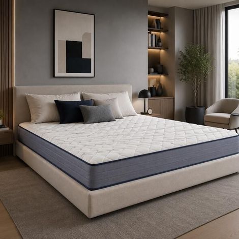 Matelas - JUANIO - Nova - King size 180x200 cm - 20 cm mémoire de forme 50 kg/m³ - Soutien ferme ergonomique