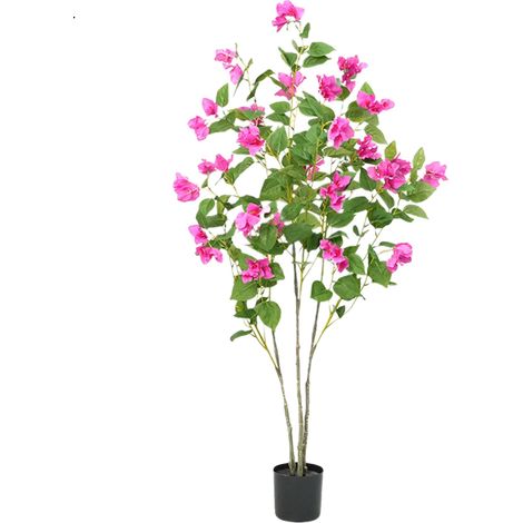 Árbol de buganvilla artificial, diseño floral realista, convenientemente plantado en maceta, 120 cm. (1/2)