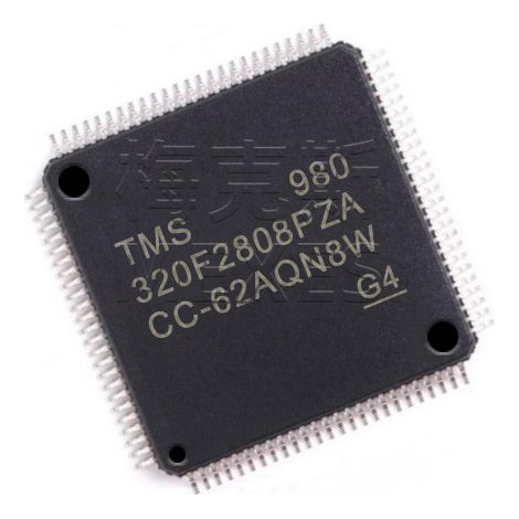 Electronic components with chip TMS320F2808PZA TMS320F2808PZQ, 5 units shipped.
