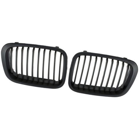 Satz mit einem Paar (2) mattschwarzen Kühlergrills für BMW E46 3er-Reihe 4-Türer 1998-2001 (1/5)