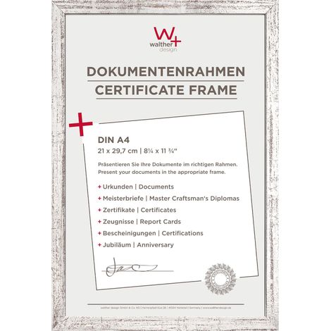 Cadre Photo Argent 21 x 29,7 cm (DIN A4) Cadre de Document Cadre en Bois (1/4)