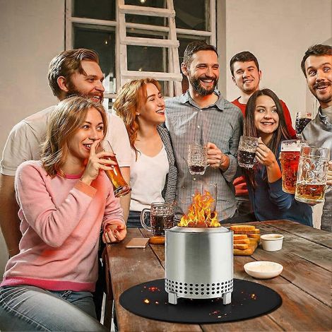 Kaminmatte für Solo Stove Herd, doppelseitige, feuerfeste runde Kaminmatte für Grills, die unter dem Grillrost platziert wird (50 cm). (1/5)