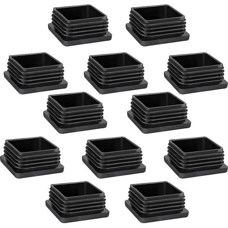 Bouchon Pied de Chaise, 12 Pièces Bouchons pour Tuyau 10X10mm Bouchon Tube Carré pour Tubes Métalliques, Chaises, Canapés, Tables et Étagères (1/5)