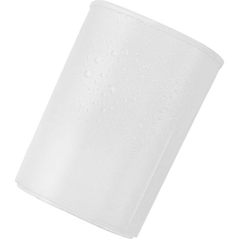 Porte-stylos de bureau en plastique givré blanc, bords lisses, petit gobelet à crayons pour stylos, crayons et gommes, blanc (1/5)