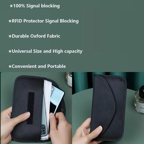 Pochette de blocage de signal de clé de voiture Sac de blocage de signal RFID , Sac Faraday antivol pour clé de voiture et poche de blocage de téléphone portable (1/4)