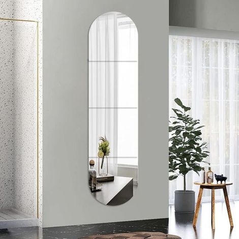 Grand miroir mural en 4 parties, en plexiglas acrylique, sans cadre pour mur, salle de sport, couloir, sol, 30,5 x 30,5 cm (1/4)
