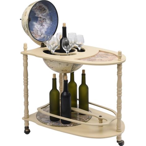 Maison Exclusive - Bar a Globo Portavini Supporto Autoportante in Eucalipto Verde