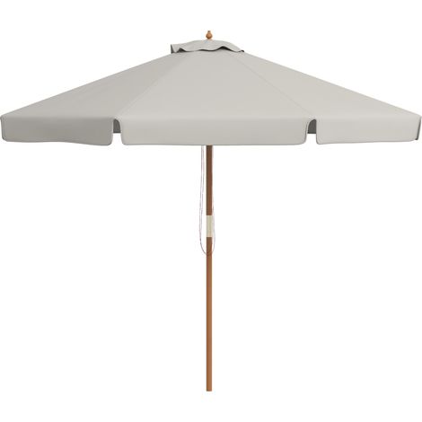 Ombrellone da Giardino con Doppio Tettuccio, in Bambù e Poliestere, Ø325x250 cm, Grigio