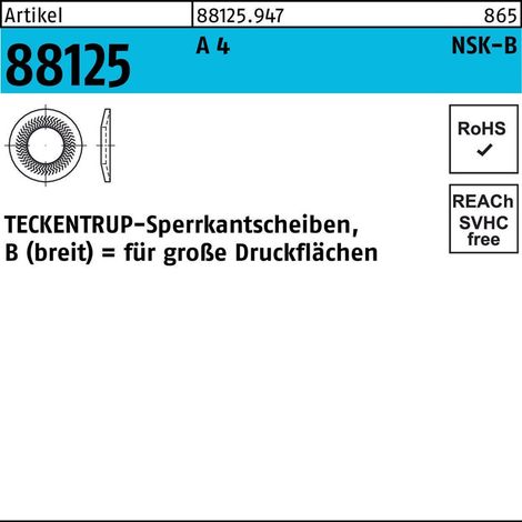 ART 88125 TECKENTRUP-Sperrkantscheiben A 4 NSK-B 6 A 4 S 1000 Stk (1/2)