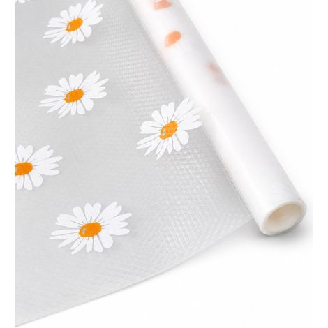 Tapis tiroir, Plastique EVA PVC, Marguerite Transparente 45x200cm,Structure robuste, Protection hygiénique, Prévention s rayures, Pour propriétaires (1/5)