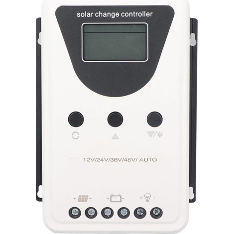 Controlador de carga solar, reconocimiento automático de CC 12V/24V/36V/48V, controlador de carga solar PWM, controlador de carga de panel solar con pantalla LCD, 100A (1/5)