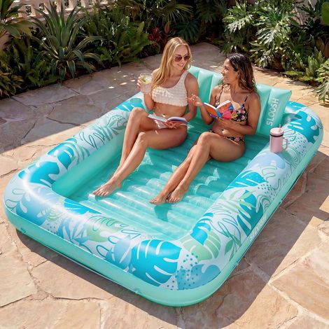 Matelas Gonflable 178 x 116 cm pour Piscine, Bain de Soleil pour Adultes, Flotteur de Piscine, Matelas Gonflable pour Adultes, divertissements d'été, fête Aquatique (Fleur Violette)