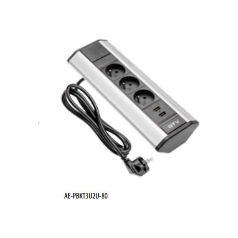 Multiprise d'angle de bureau ou de cuisine - 3 prises Legrand + 2 USB