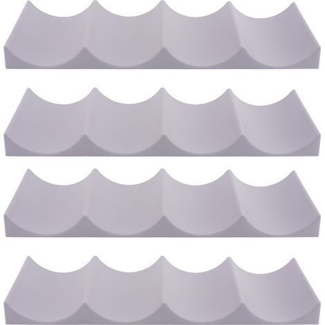 Présentoir à bouteilles de vin de comptoir en plastique, tapis de présentation, étagère de rangement empilable facile pour la cuisine, gris foncé
