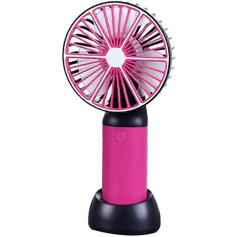 Ventilateur portable, mini ventilateur de bureau personnel, ventilateur rechargeable USB - Rose (1/5)
