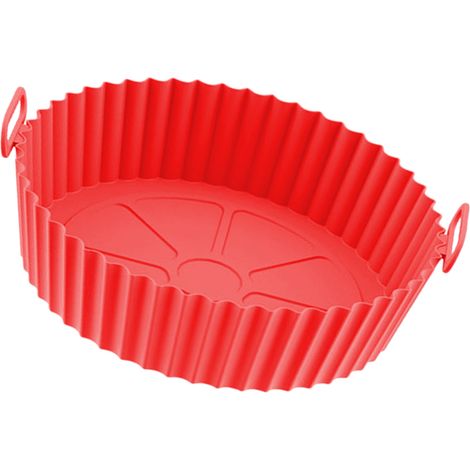 Liner pour Fryer Pot, Silicone alimentaire Réutilisable Rond Épais, Red, 17.5 x 5cm, Paquet 1 (1/5)