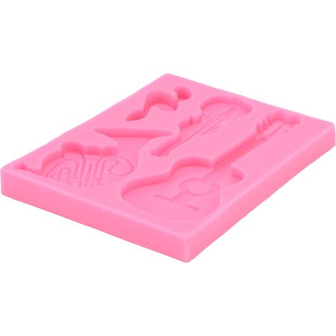 Moule silicone en forme de guitare pour chocolat, fondant et déco gateau, moule pâtisserie maison cuisine (1/5)