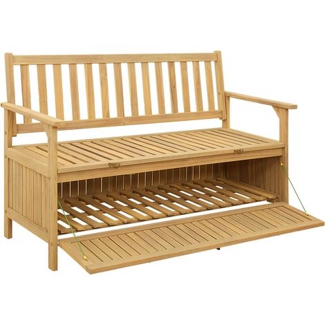 Banc de rangement avec stockage avec porte Acacia massif (1/5)