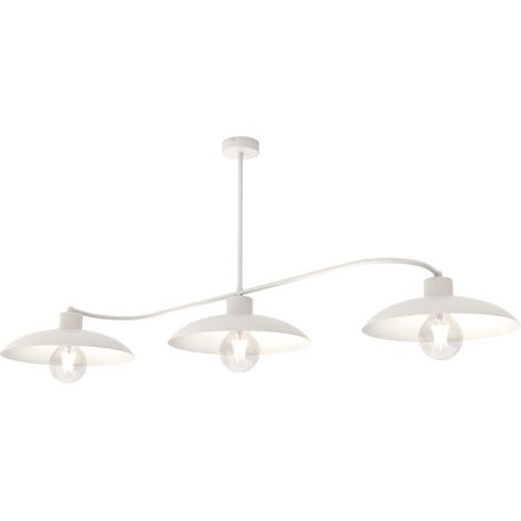 Plafonnier loft blanc métal 3 lampes E27 Foster Emibig (1/5)