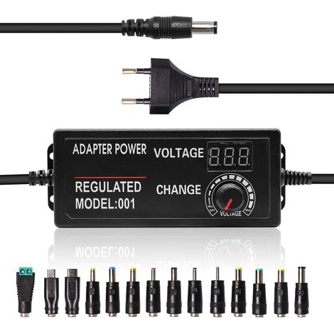 Alimentation Universelle 3V - 24V 3A Adaptateur Secteur Réglable AC/DC Chargeur Universel avec Indicateur De Tension LED pour 3V - 24V Appareils Ménagers Éclairage LED Moteur DC DVD (1/5)