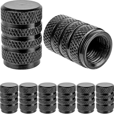 Lot de 8 bouchons de valve en aluminium avec joint d'étanchéité pour vélo, moto, voiture, remorque, scooter, valves d'air, bouchons de valve de pneu de voiture (1/5)