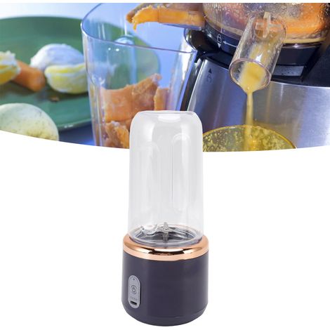 Minibatidora portátil con 6 cuchillas de alta velocidad, capacidad de 300 ml, carga USB, material ABS apto para uso alimentario, estuche inalámbrico para fruta y cubitos de hielo. (1/5)