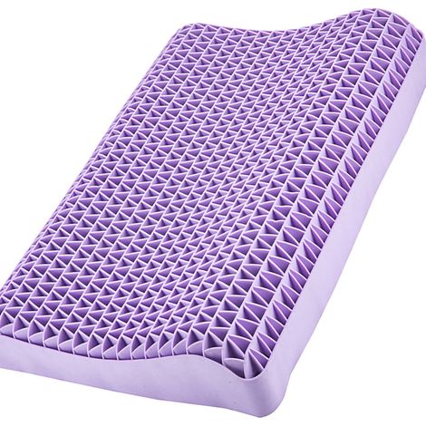 Coussin en gel de pression E-Mian, oreiller cervical en latex respirant lavable, multifonction, anti-stress, noyau en nid d'abeille avec housse, adulte (1/3)