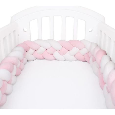 2m Tour de Lit Bébé Coussin Serpent Tressé Pare-chocs Velours Protection des bords Douce Pour les Nouveau-nés lit Sommeil-D (1/4)