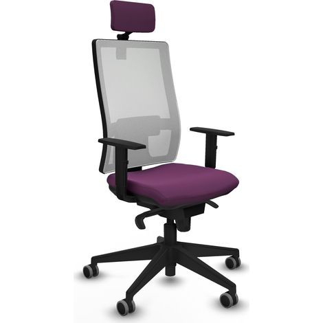 Horna sincro malla blanca similpiel morado brazos 1D base piramidal cabecero 2D ruedas 65mm engomadas (1/5)
