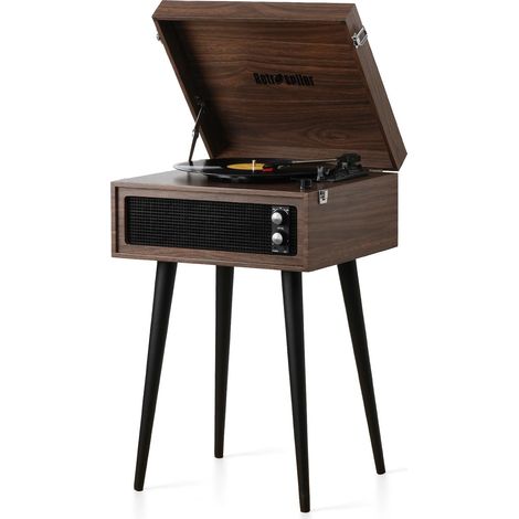 Tourne Disque avec Support, Platine Vinyle Bluetooth à 3 Vitesses avec Haut-parleurs intégrés et Pieds Amovibles, enregistreur USB, Conversion Vinyle en MP3 (1/5)