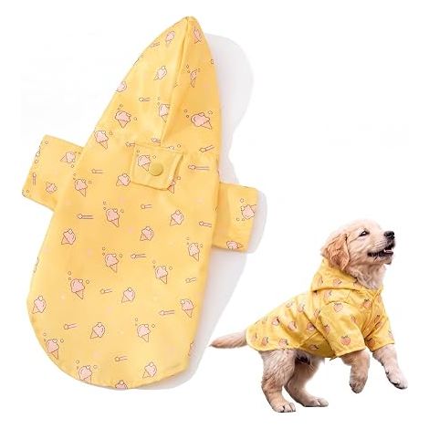 Impermeable Chien Petit Chien jaune manteau chien Manteau de Pluie pour Chien Veste de Pluie pour Chiens Taille XL (1/5)