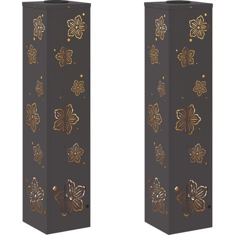 Set di 2 lampade da terra solari dal design moderno per esterni 18 x 18 x 80 cm in acciaio nero 020052559