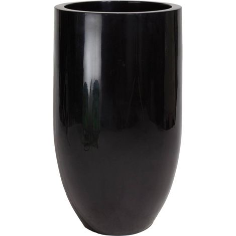 Bac fibres de verre gelcoat Ø 50 cm H 90 cm Ext. cigare noir glossy - dimhaut: H 91 cm - couleur: Noir