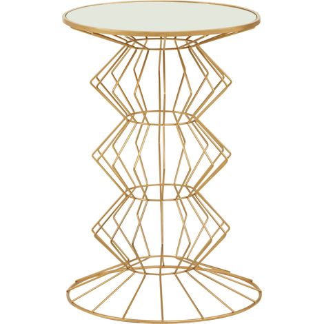 Interiors By Premier Compact Gold Finish Frame Table, Practical Side Table For Livingroom, Mirrored Top Small Lounge Table (1/3)