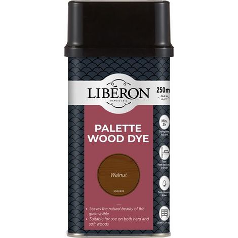 Liberon Walnut Palette Wood Dye 250ml - High-Quality Finish for Wood Staining (1/2)