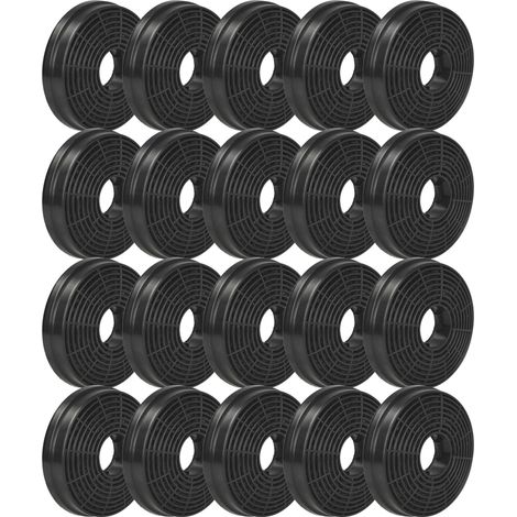 vhbw 20x Aktivkohlefilter Ersatz für PKM CF130 für Dunstabzugshaube - 10,5 cm