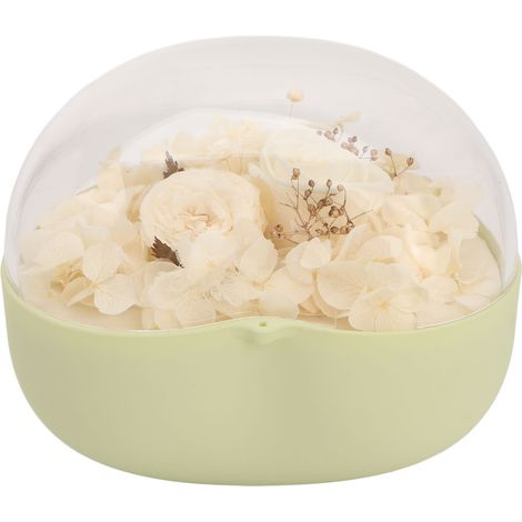 Boîte à bijoux cœur pour femme - Écrin à fleurs séchées, rangement pour colliers et bagues - Couleur verte (1/5)