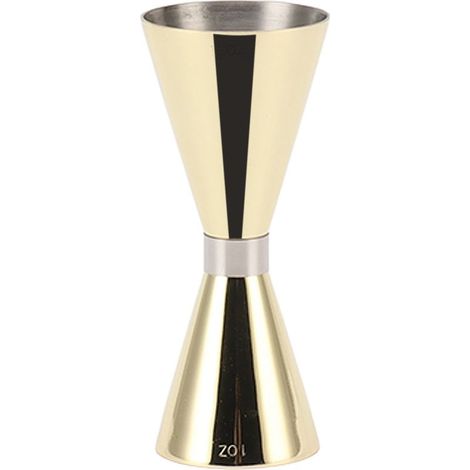 Jigger Double Face en Acier Inoxydable 304 avec Graduations pour Cocktails, Idéal pour Fêtes à Domicile Finition Or Titane (1/5)