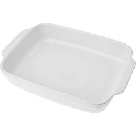 CREALYS 512732 - Teglia Rettangolare con Manici in Ceramica, 36,5 x 23,5 x 6,5 cm, Colore Bianco (1/4)