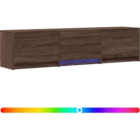 Mobile TV con LED con LED Quercia marrone 165 x 34 x 40 cm vidaXL
