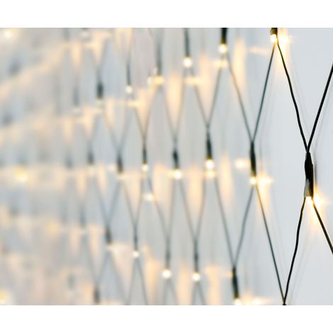 LED Lichternetz mit 240 LED warm weiß - mit Netzstecker - Garten Deko Lichtervorhang