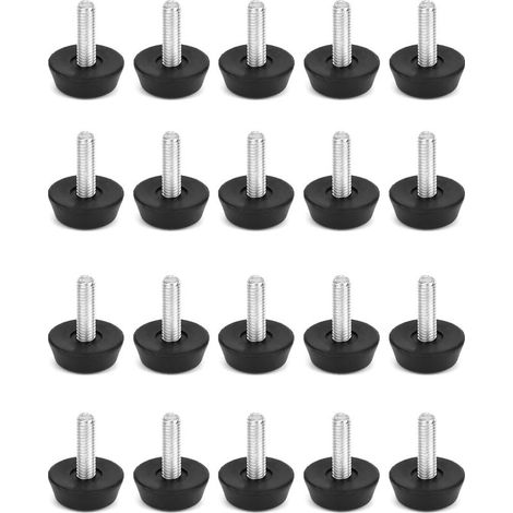 20 Stück Möbelnivellierfüße, verstellbare Tischfüße, zur Montage unter Möbelbeinen, M6x20 mm (1/5)